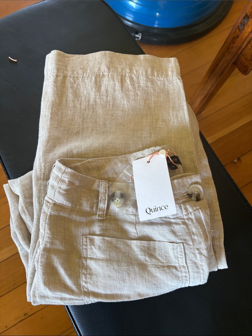 Quince Cream High-Rise Wide-Leg Linen Pants 8 - Picture 7 of 7